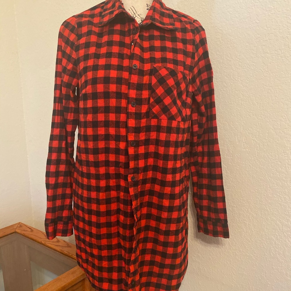 Cherish Red & Black Plaid Button Down Shirt
